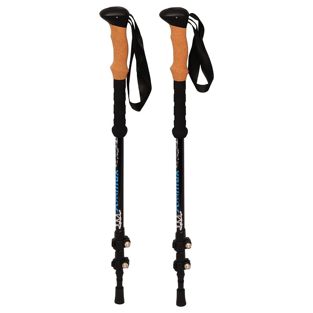 ALUMINUM 3 PIECE TREKKING POLES WITH CORK HANDLES