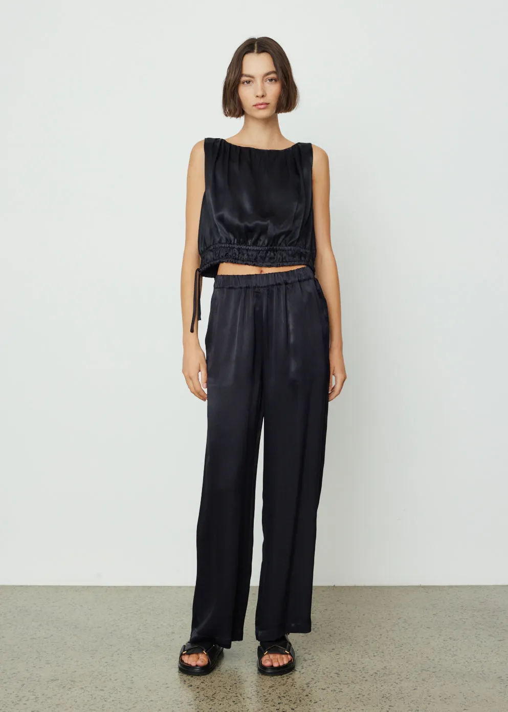 Annie Satin Gathered Top