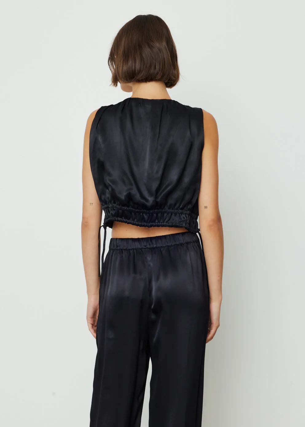 Annie Satin Gathered Top