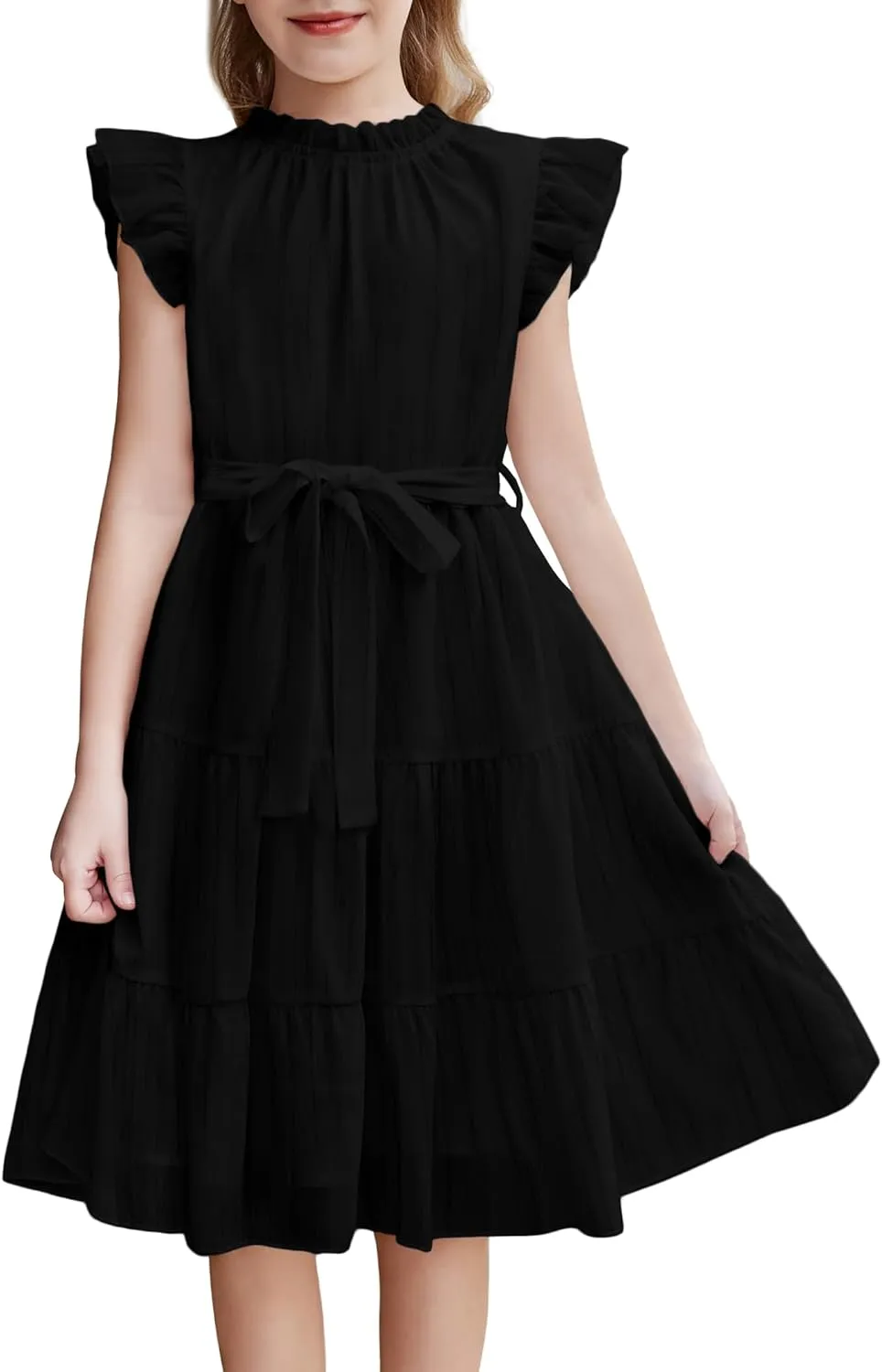 Arshiner Tween Girls Summer Dress Ruffle Sleeve A Line Elegant Dresses