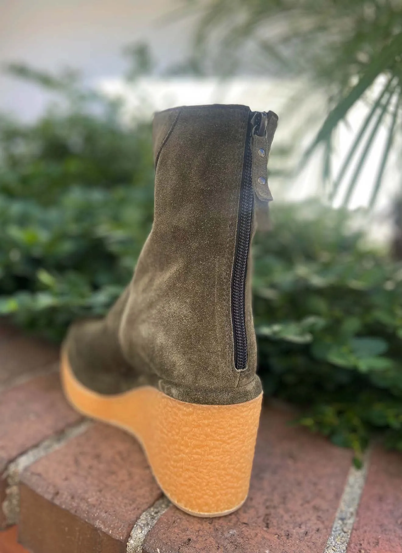 Artic Suede Wedge Boot Olive