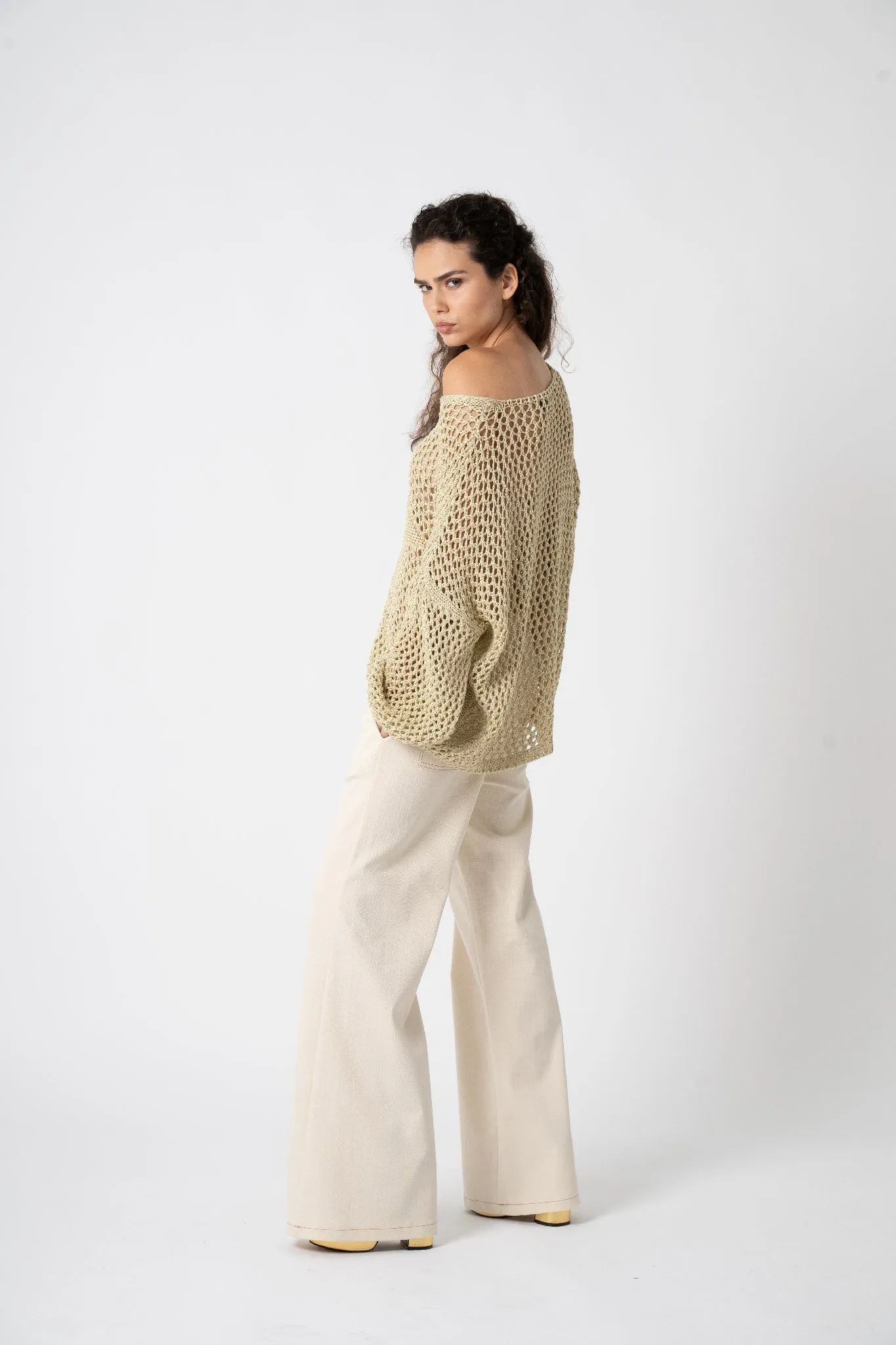 Astrid  Poolside Star Sweater  Gold