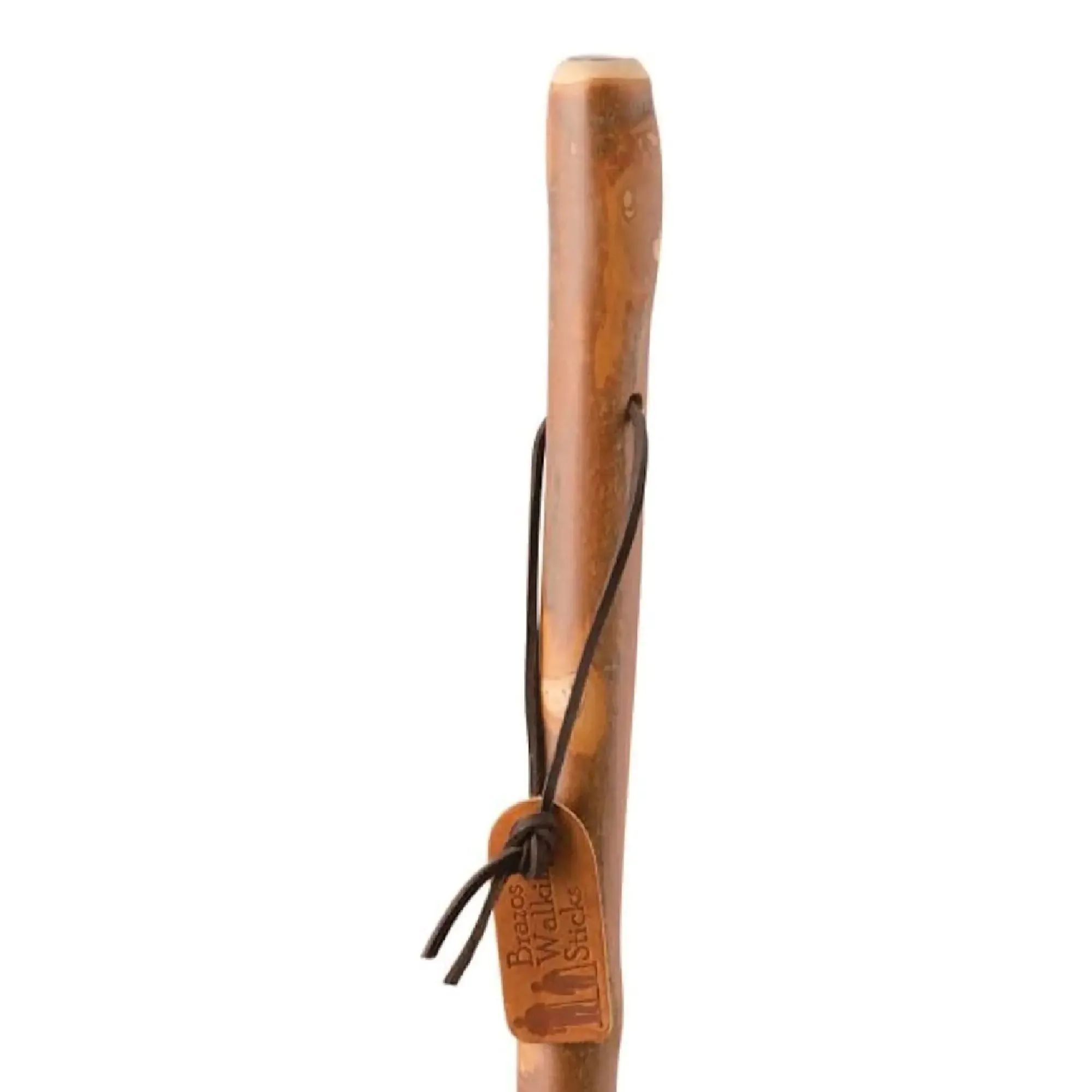 Brazos™ Sapling American Hardwood Free-Form Walking Stick with Compass, 55-Inch Height, Brown