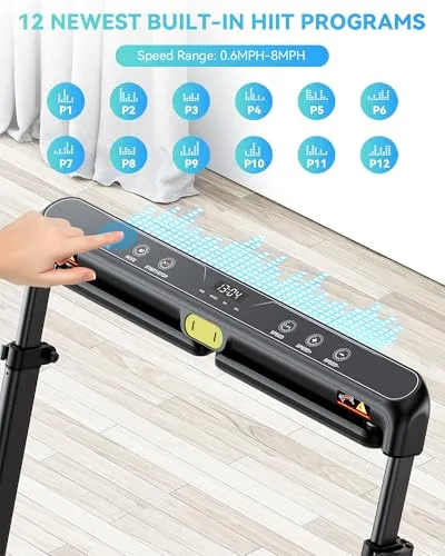 BULAPEACH Treadmill Walking Pad with Incline, 3 in 1 Foldable Treadmill with Removable Desk Workstation, Under Desk Compact Walking Treadmills for Home Small Office with Wristband Remote Control