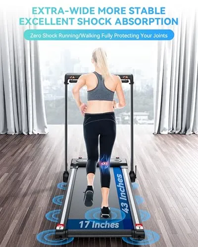 BULAPEACH Treadmill Walking Pad with Incline, 3 in 1 Foldable Treadmill with Removable Desk Workstation, Under Desk Compact Walking Treadmills for Home Small Office with Wristband Remote Control