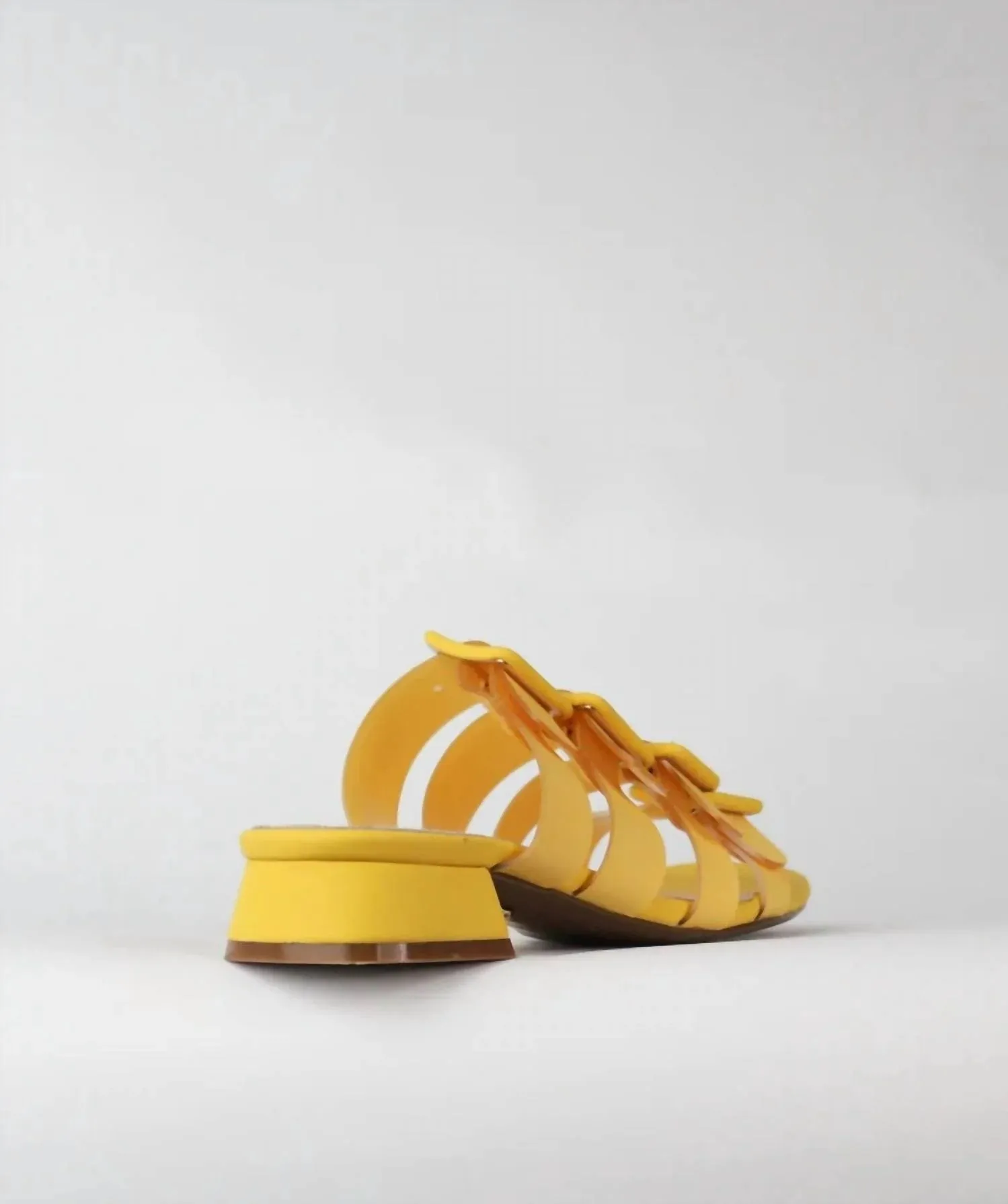 Cecelia New York Lexington Yellow Buckle Straps Open Toe Heel Slide Sandals