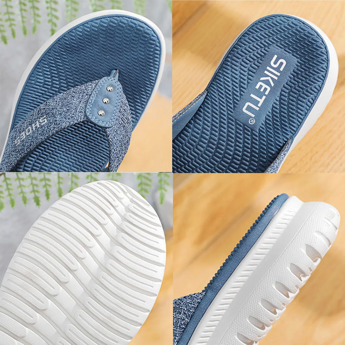 Cilool Women Flip Flop Slides Comfortable T- Strap Slippers