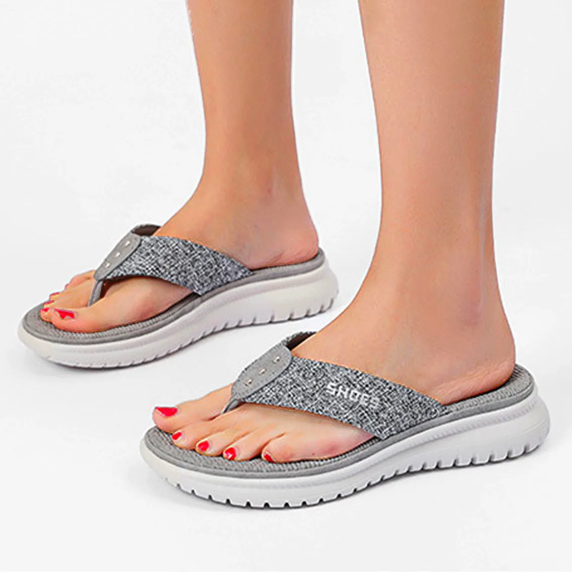Cilool Women Flip Flop Slides Comfortable T- Strap Slippers