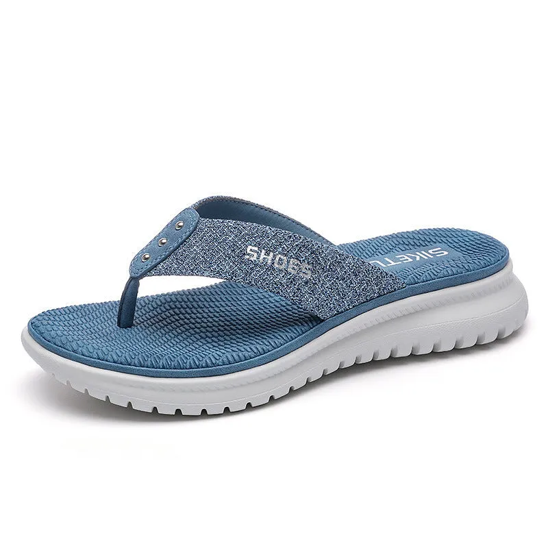 Cilool Women Flip Flop Slides Comfortable T- Strap Slippers