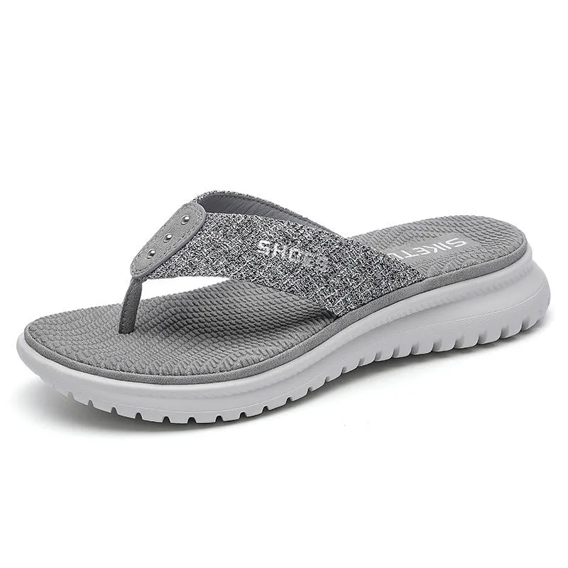 Cilool Women Flip Flop Slides Comfortable T- Strap Slippers