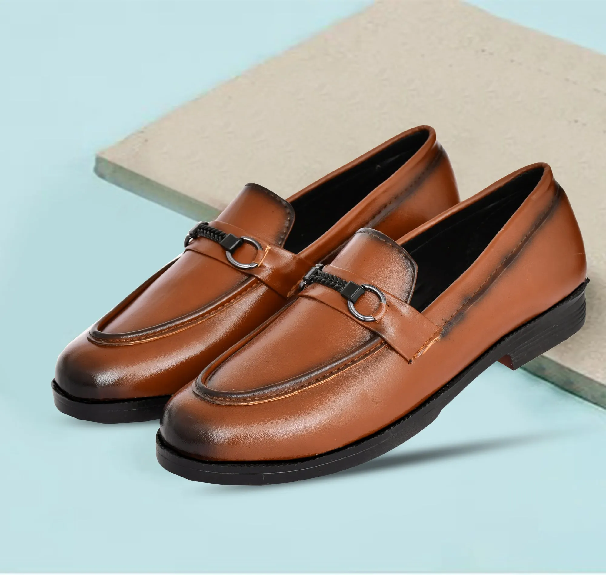 Classic Slip-on for Men with Braided Buckle | Tan