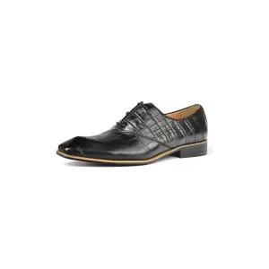Croc-Embossed Veltique Lace-ups