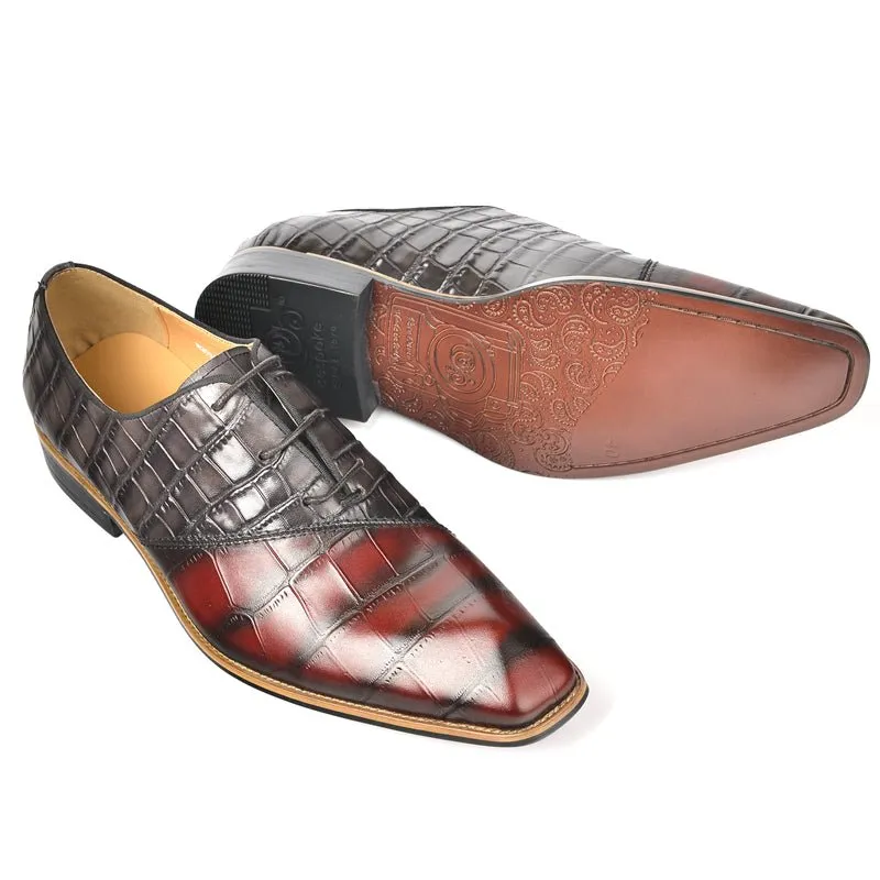 Croc-Embossed Veltique Lace-ups