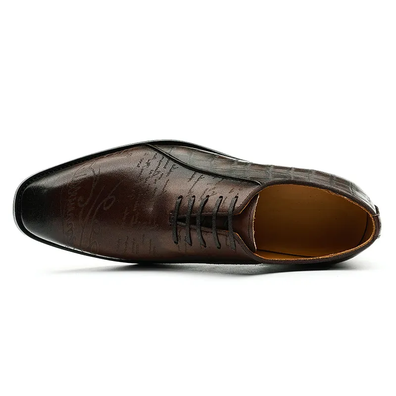 Eldorian Croc-Pattern Oxfords