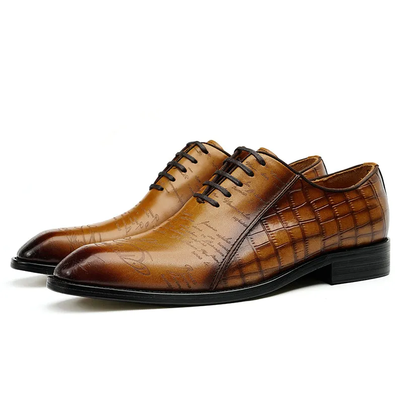 Eldorian Croc-Pattern Oxfords