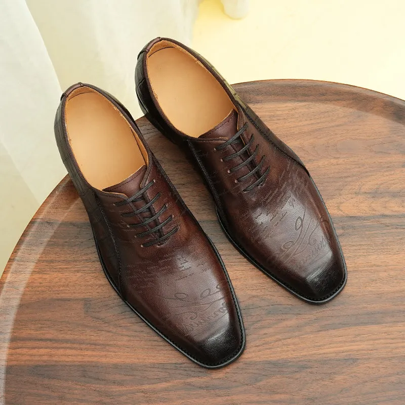Eldorian Croc-Pattern Oxfords