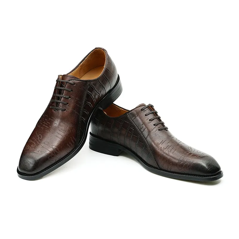 Eldorian Croc-Pattern Oxfords
