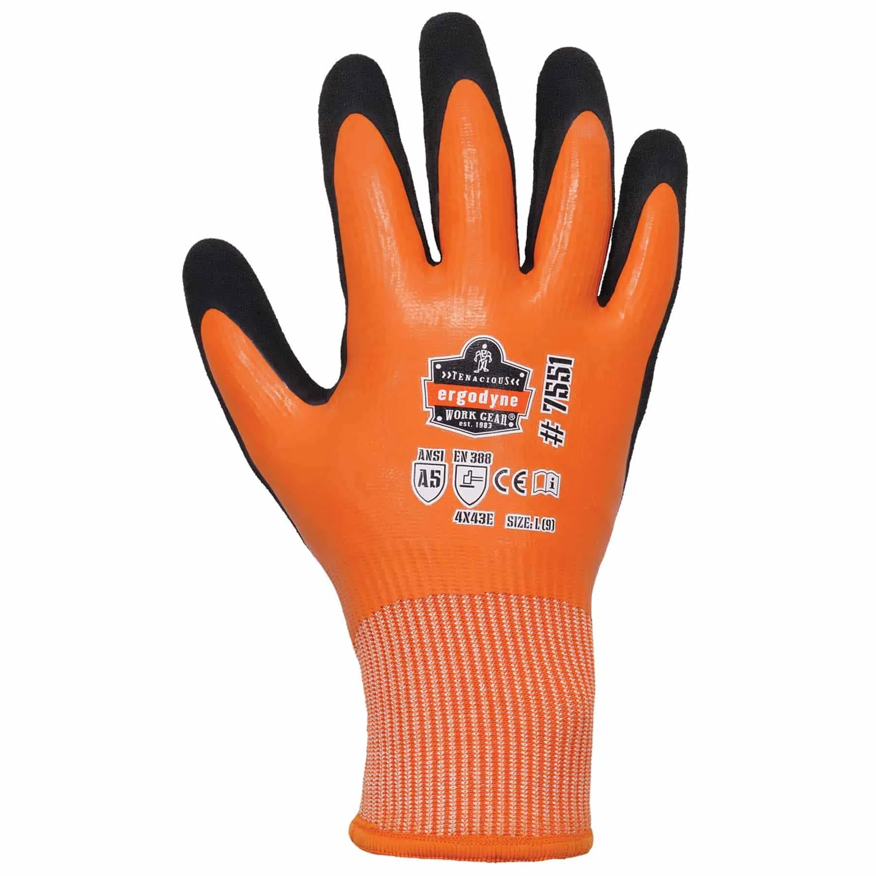 Ergodyne 17672 7551 S Orange ANSI A5 Coated Waterproof CR Gloves