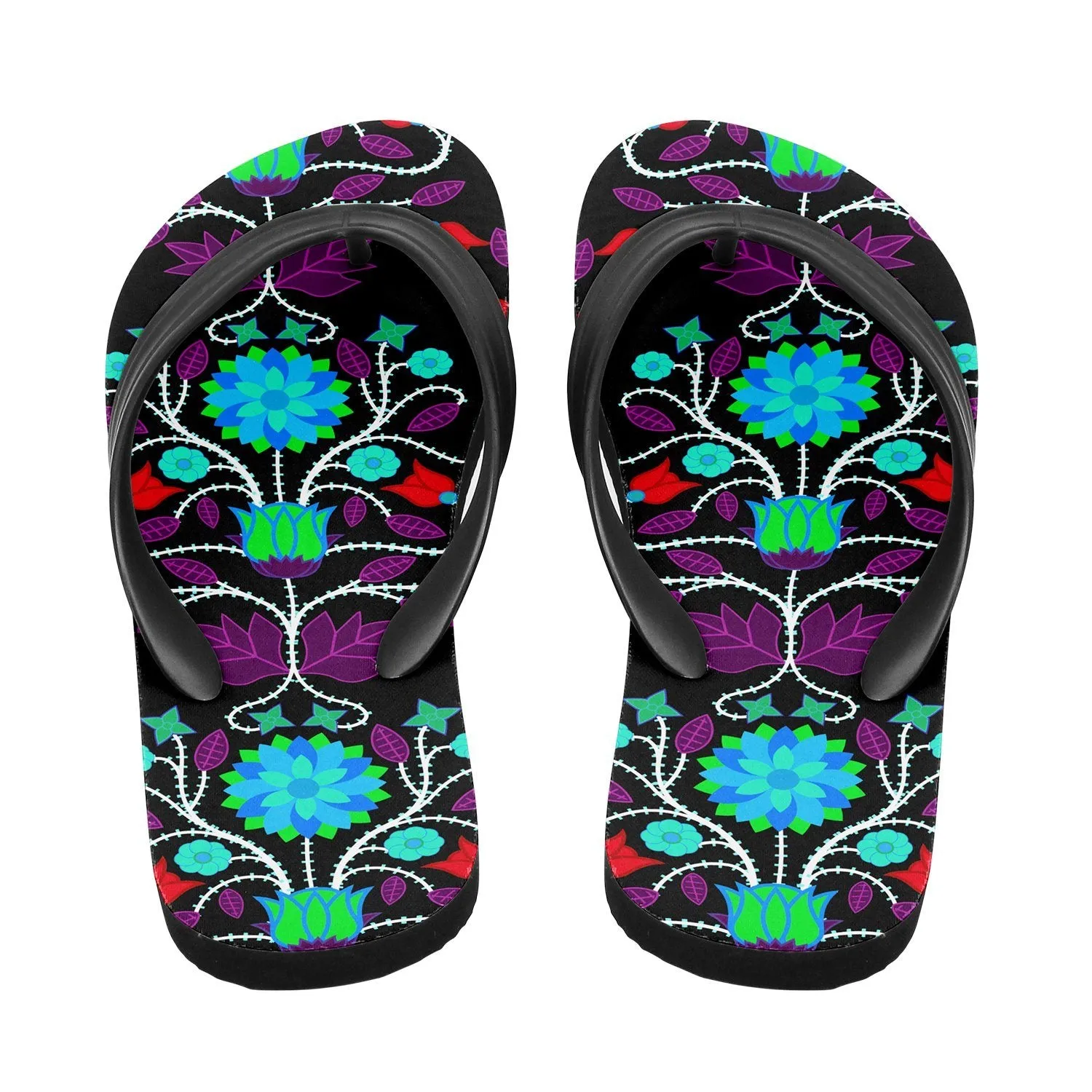 Floral Beadwork Four Clans Winter Flip Flops