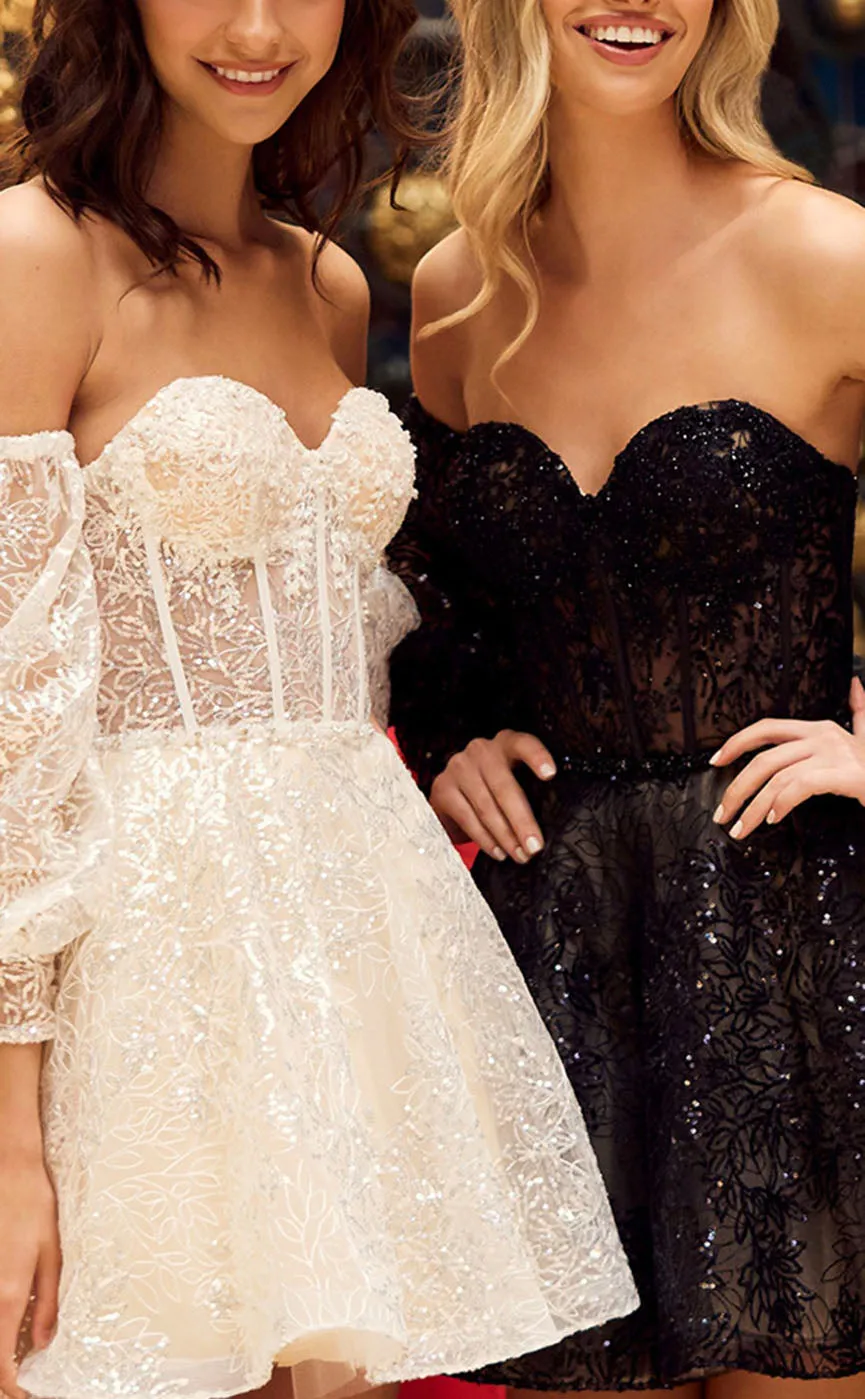 GH462 - A Line Sweetheart Lace Short Homecoming Dress Party Gown