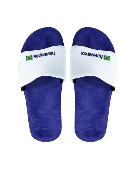 HAVAIANAS SLIDE BRASIL - MARINE BLUE/WHITE