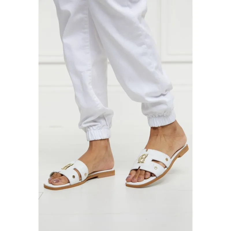 Holland Cooper Monogram Ladies Sliders - White Croc