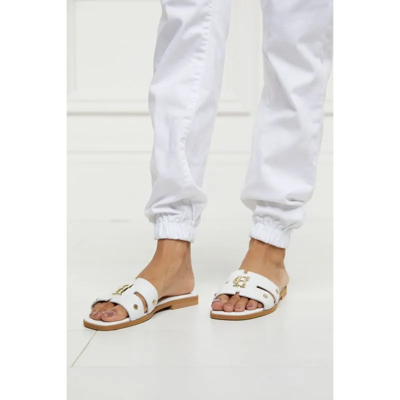 Holland Cooper Monogram Ladies Sliders - White Croc