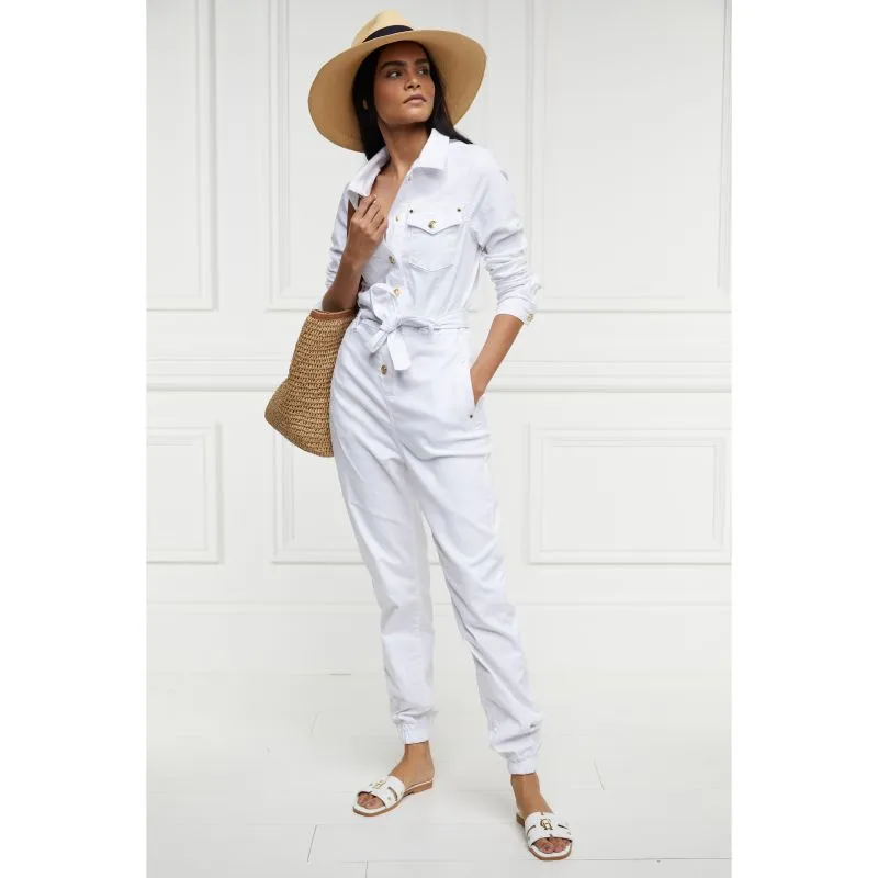 Holland Cooper Monogram Ladies Sliders - White Croc