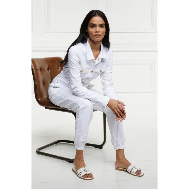 Holland Cooper Monogram Ladies Sliders - White Croc
