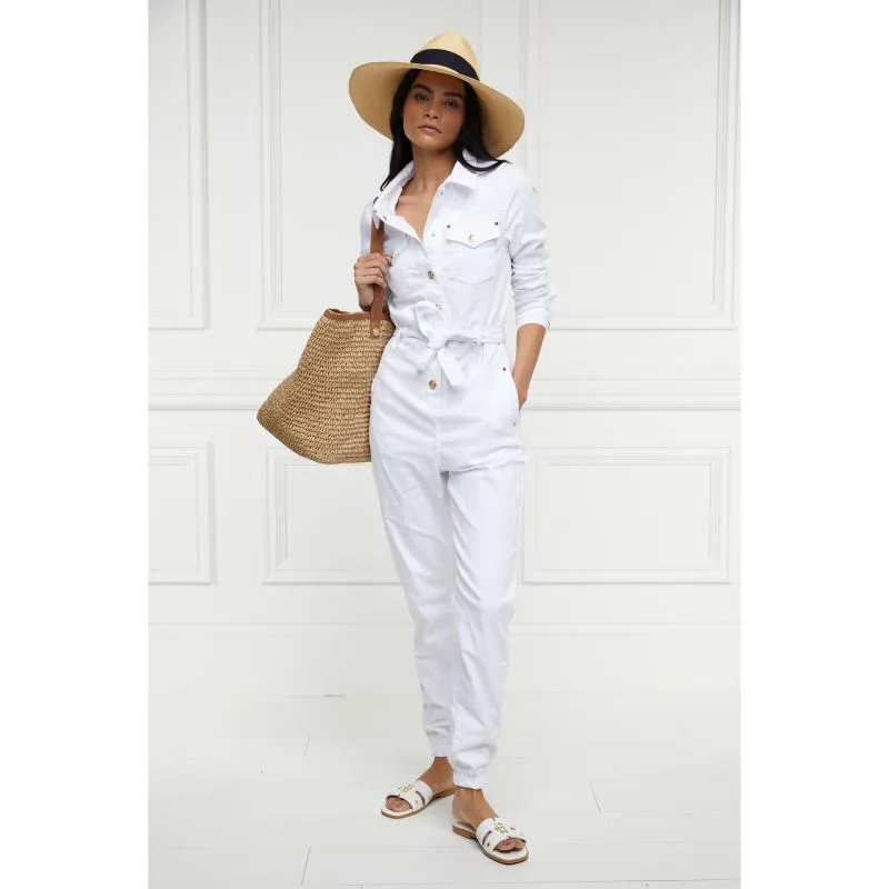 Holland Cooper Monogram Ladies Sliders - White Croc