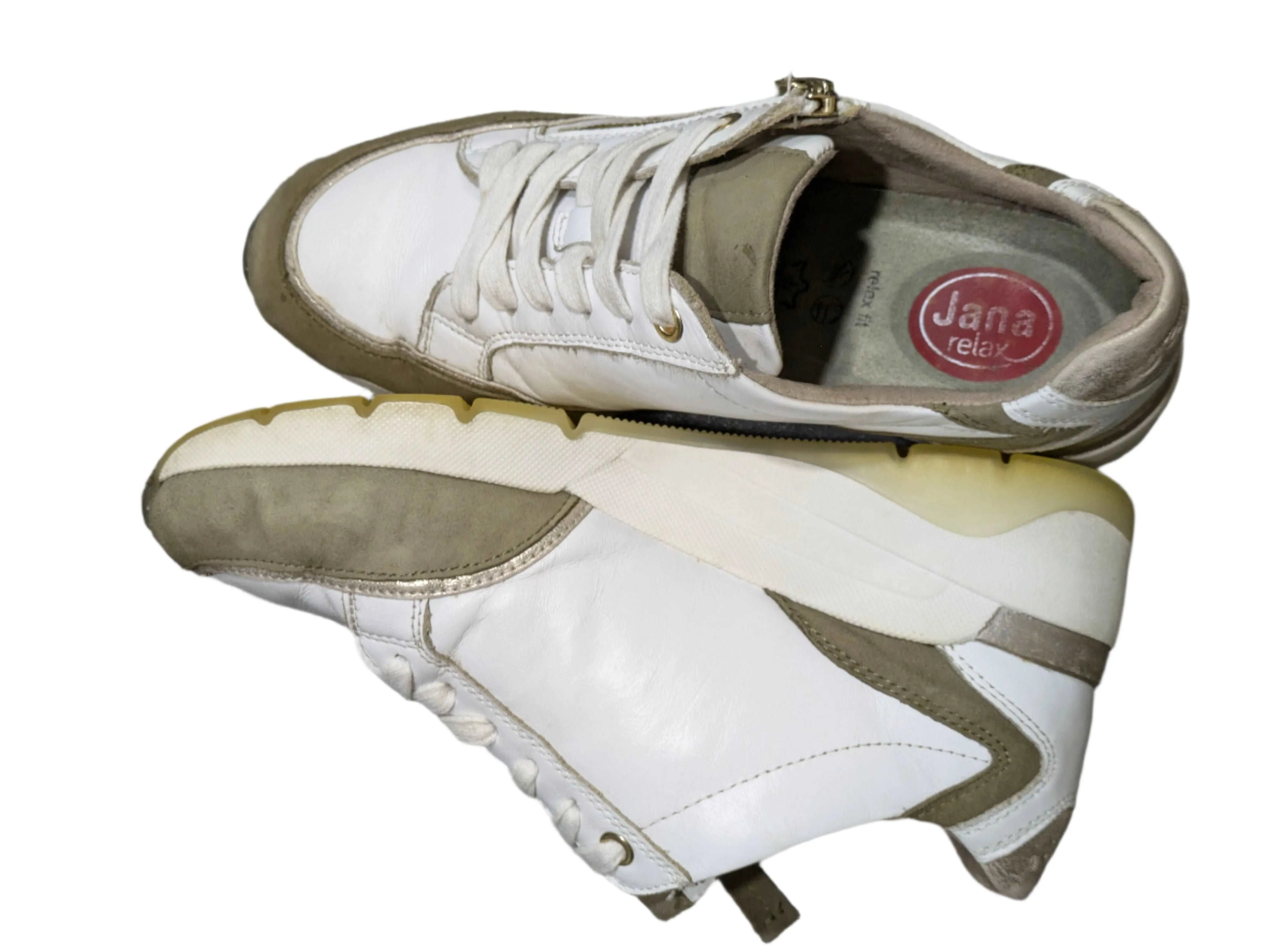 Jana Softline Sarah 23703-28 Wide Fit Women’s Leather Fashion Trainers Size UK 5 / EU 38 / US 7