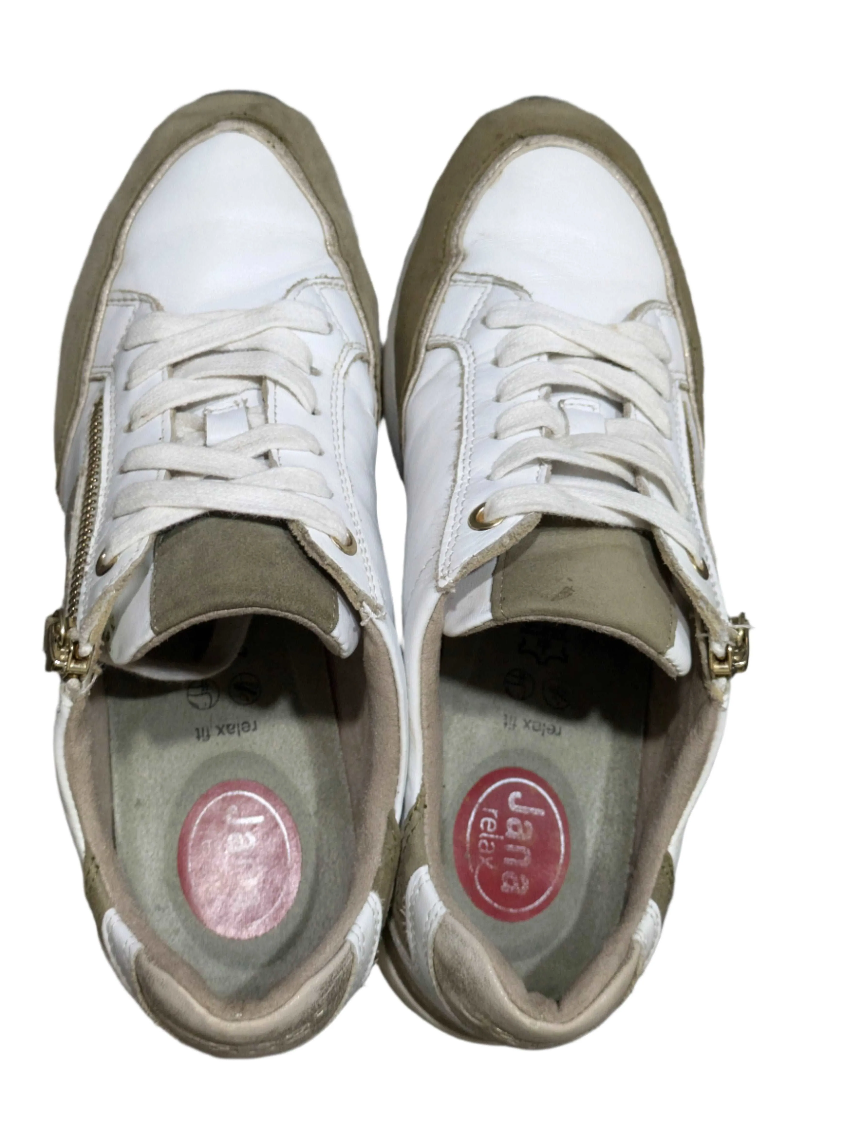 Jana Softline Sarah 23703-28 Wide Fit Women’s Leather Fashion Trainers Size UK 5 / EU 38 / US 7