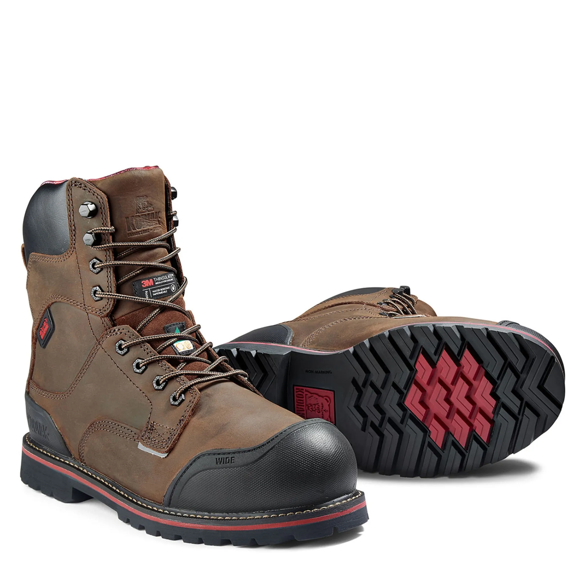 Kodiak Men's 8" Widebody Winter Safety Work Boots | Waterproof Leather, 600g Thinsulate™, Composite Toe, Slip-Resistant | Sizes 8-16