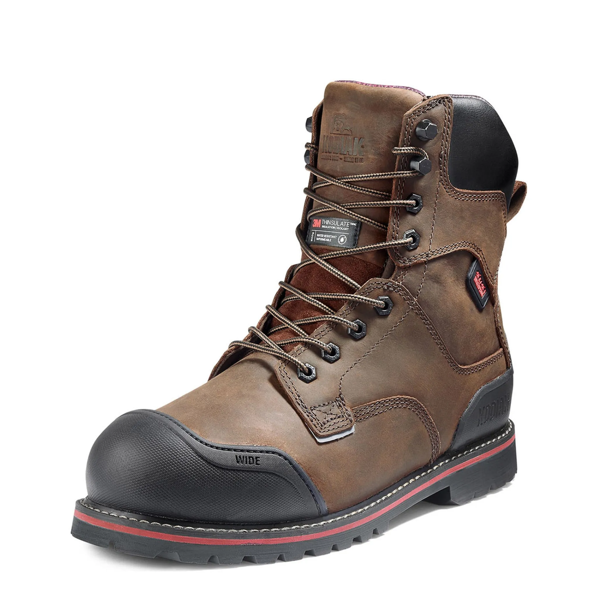 Kodiak Men's 8" Widebody Winter Safety Work Boots | Waterproof Leather, 600g Thinsulate™, Composite Toe, Slip-Resistant | Sizes 8-16