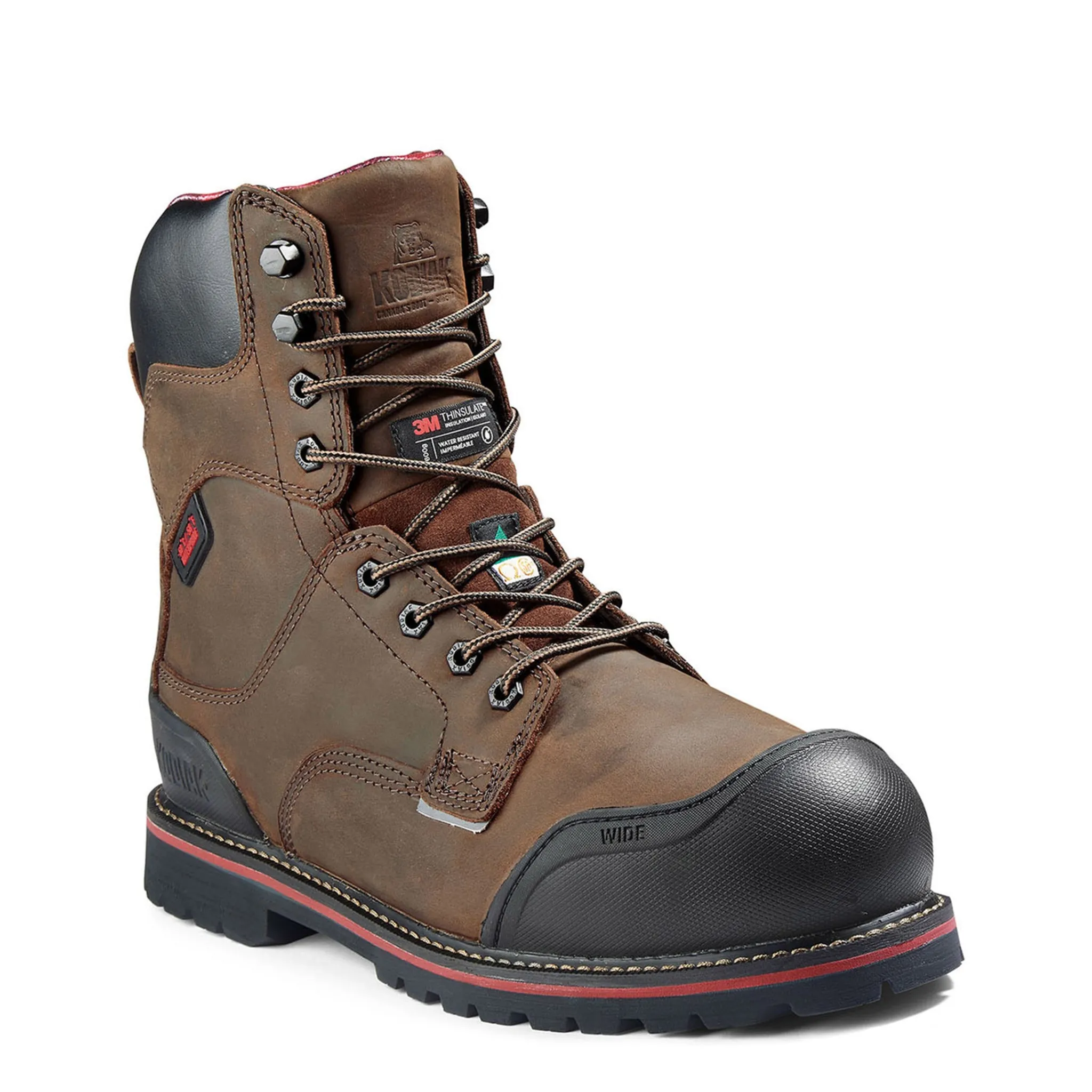 Kodiak Men's 8" Widebody Winter Safety Work Boots | Waterproof Leather, 600g Thinsulate™, Composite Toe, Slip-Resistant | Sizes 8-16