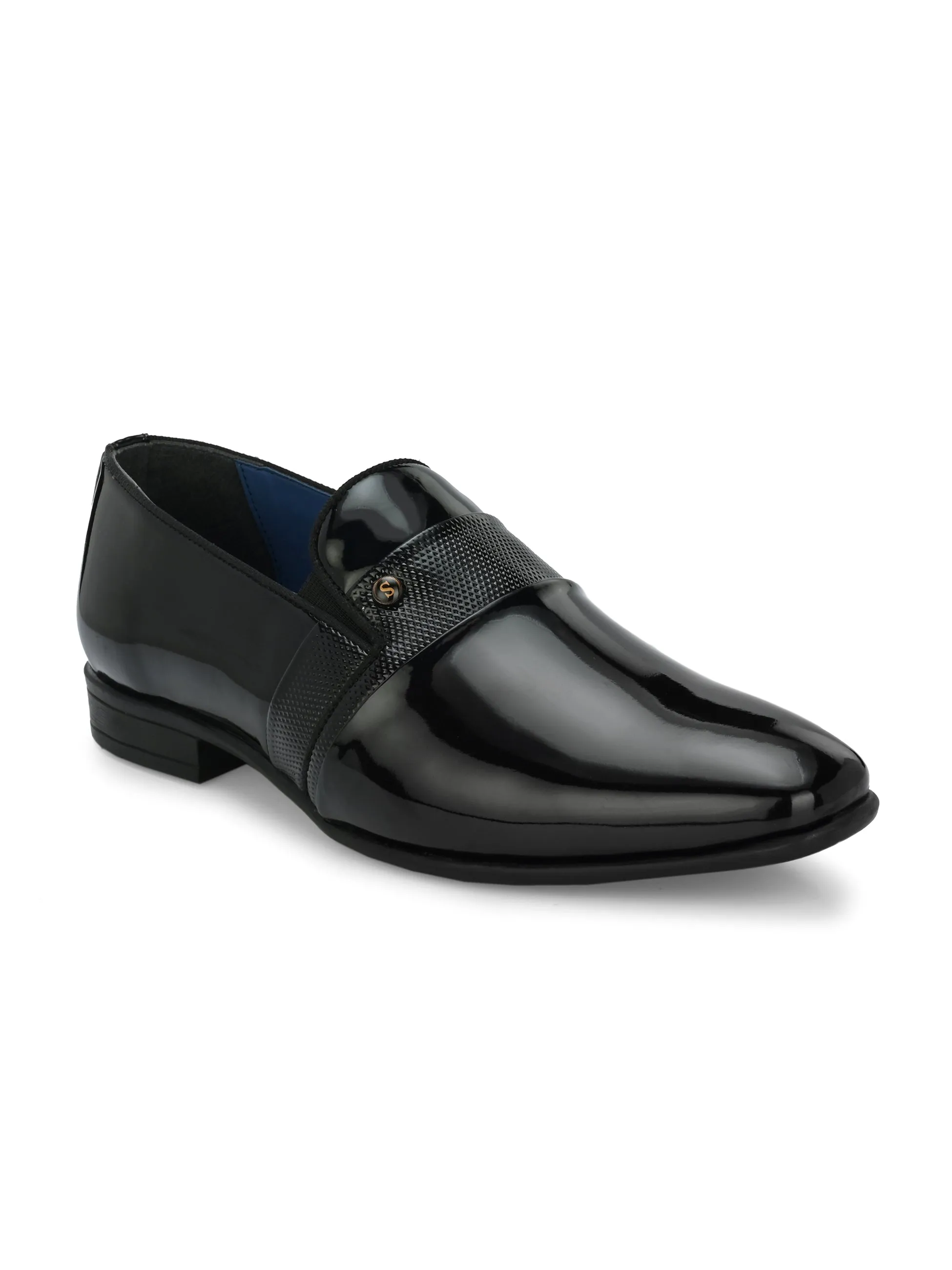 Lunar Black Patent Slip-Ons