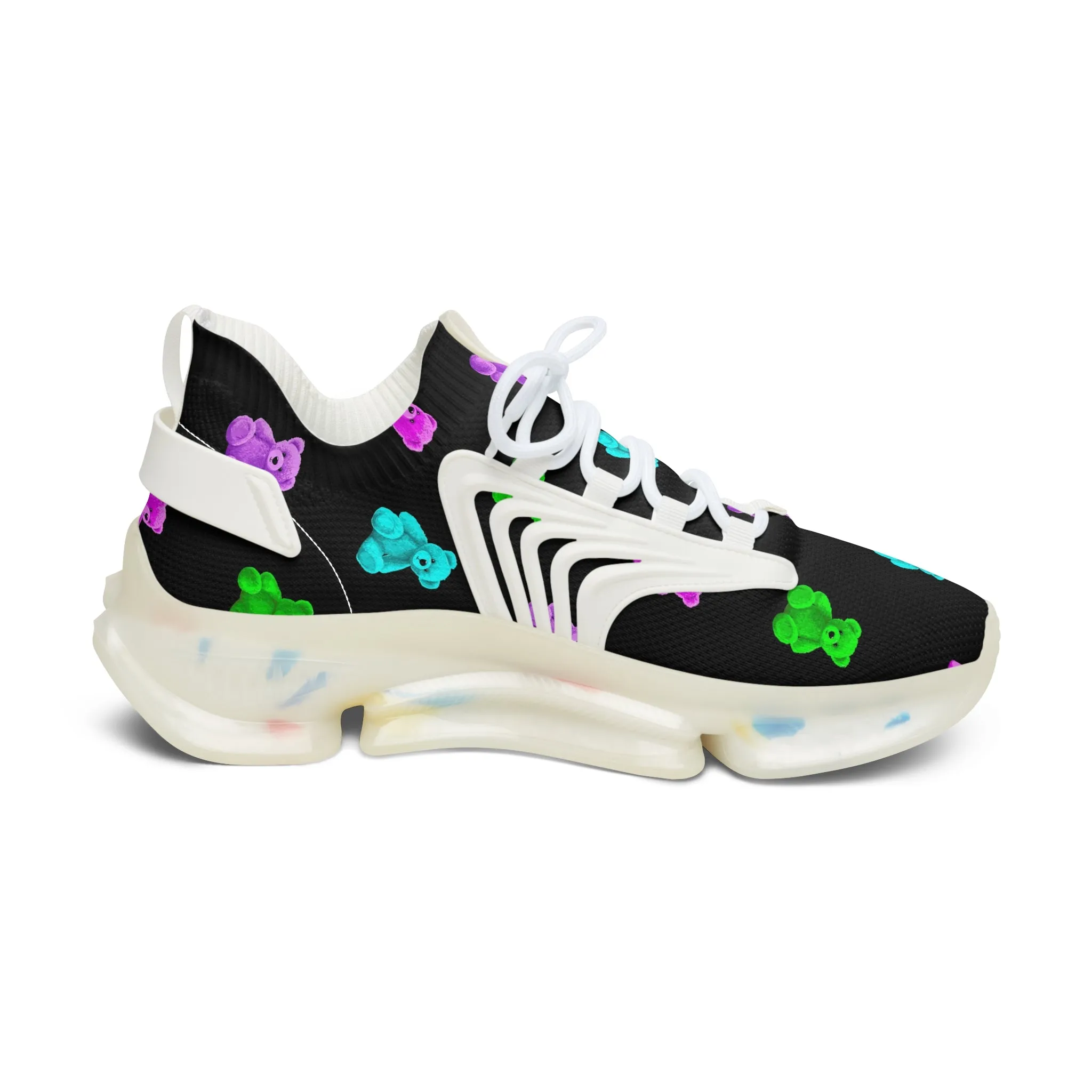 Neon Teddy Bears Women's Mesh Sneakers