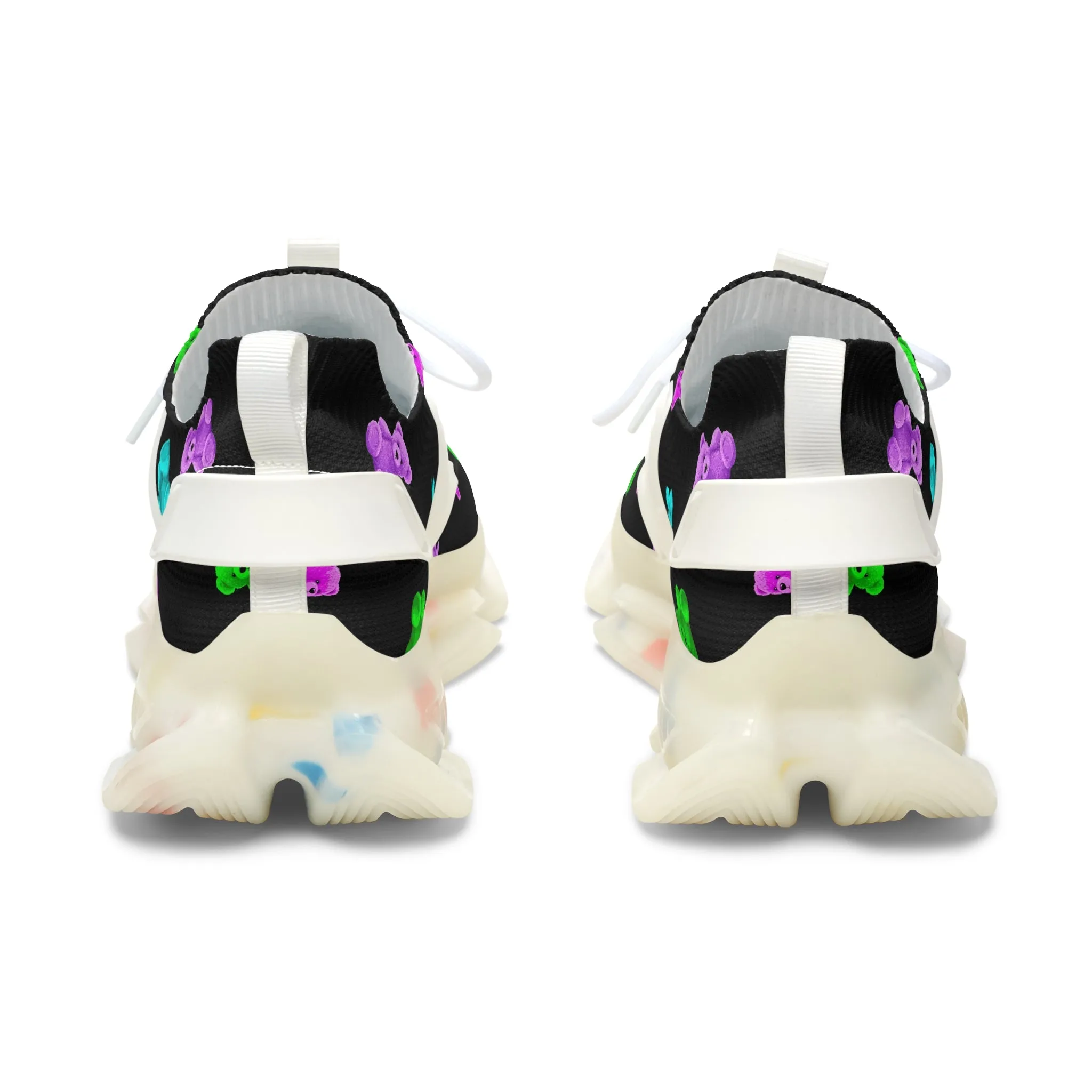 Neon Teddy Bears Women's Mesh Sneakers