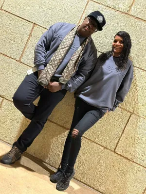 "Lifestyle"  Oversized Embossed Crewneck Sweater
