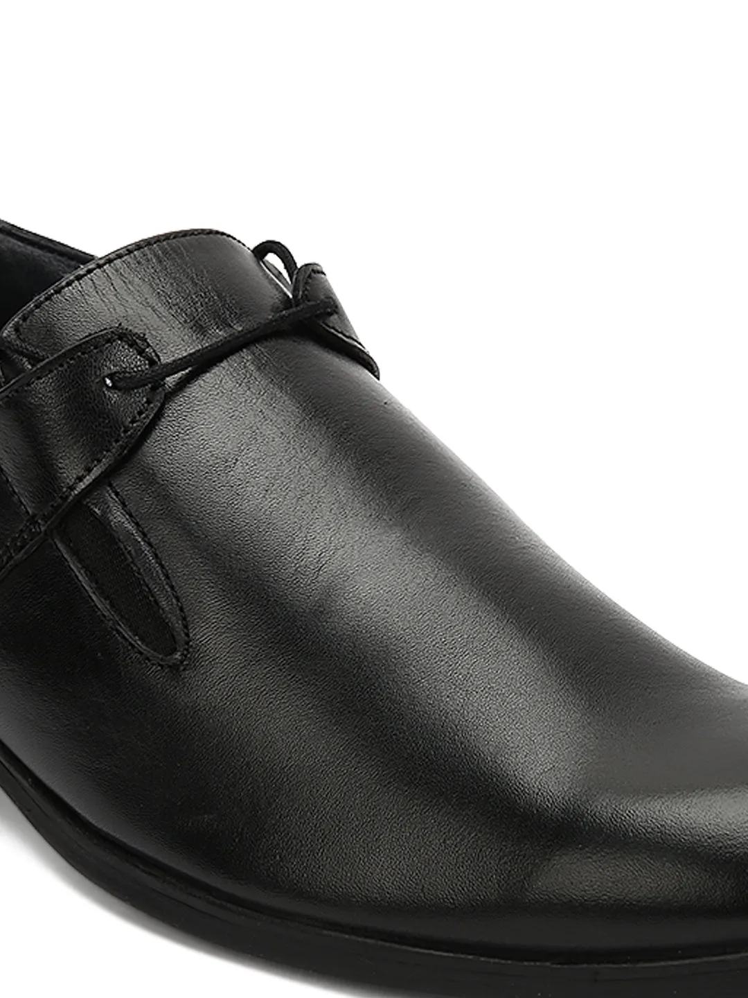 Teakwood Genuine Men Leather Black Slip-ons