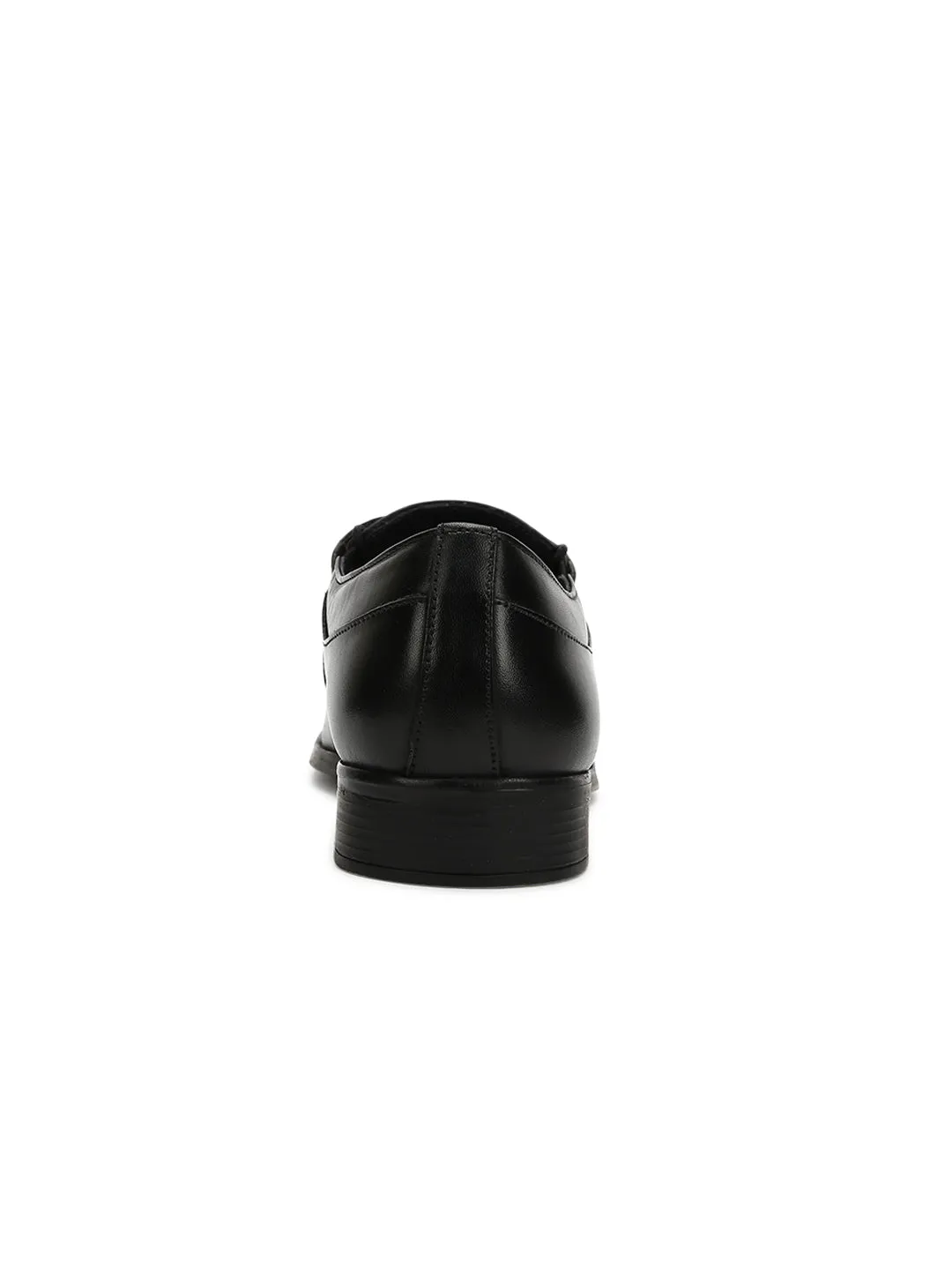 Teakwood Genuine Men Leather Black Slip-ons