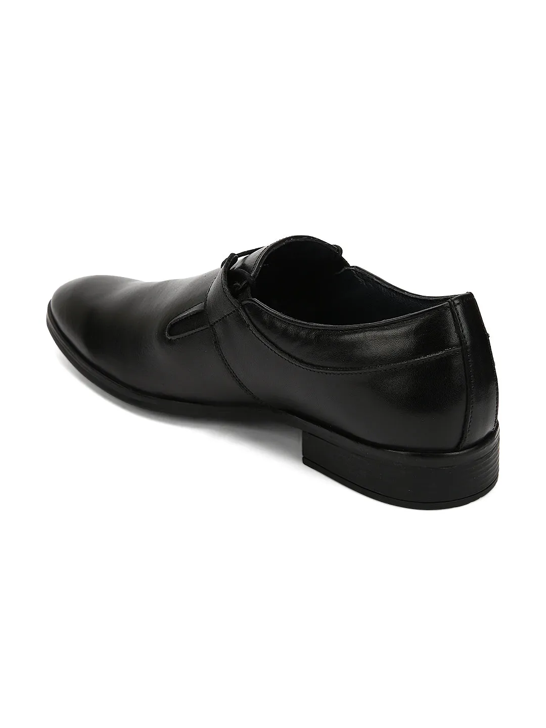 Teakwood Genuine Men Leather Black Slip-ons