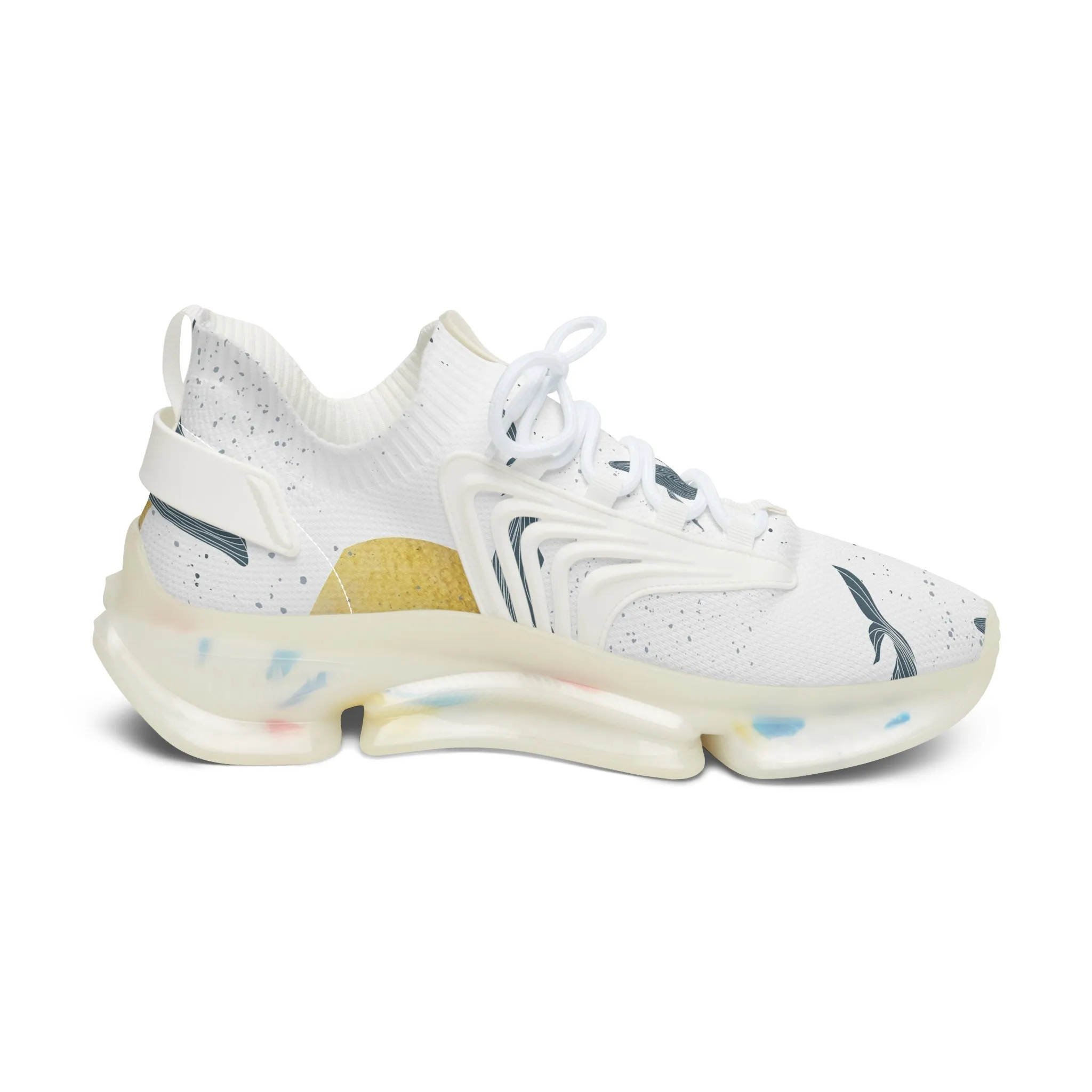 Watercolor Whale Women's Mesh Sneakers