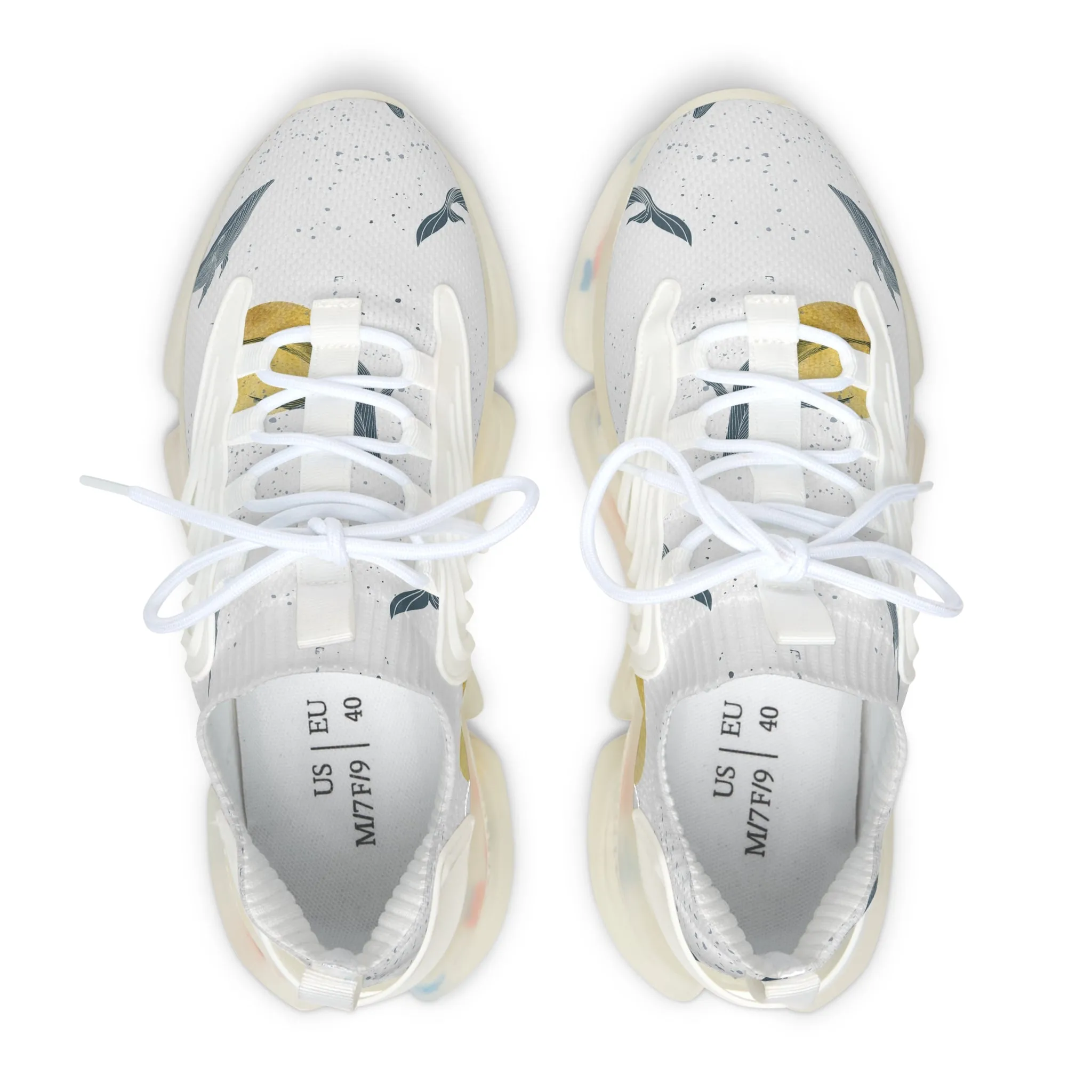 Watercolor Whale Women's Mesh Sneakers