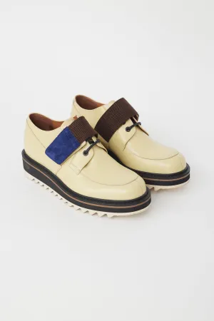 Yellow Leather & Brown Strap Oxford