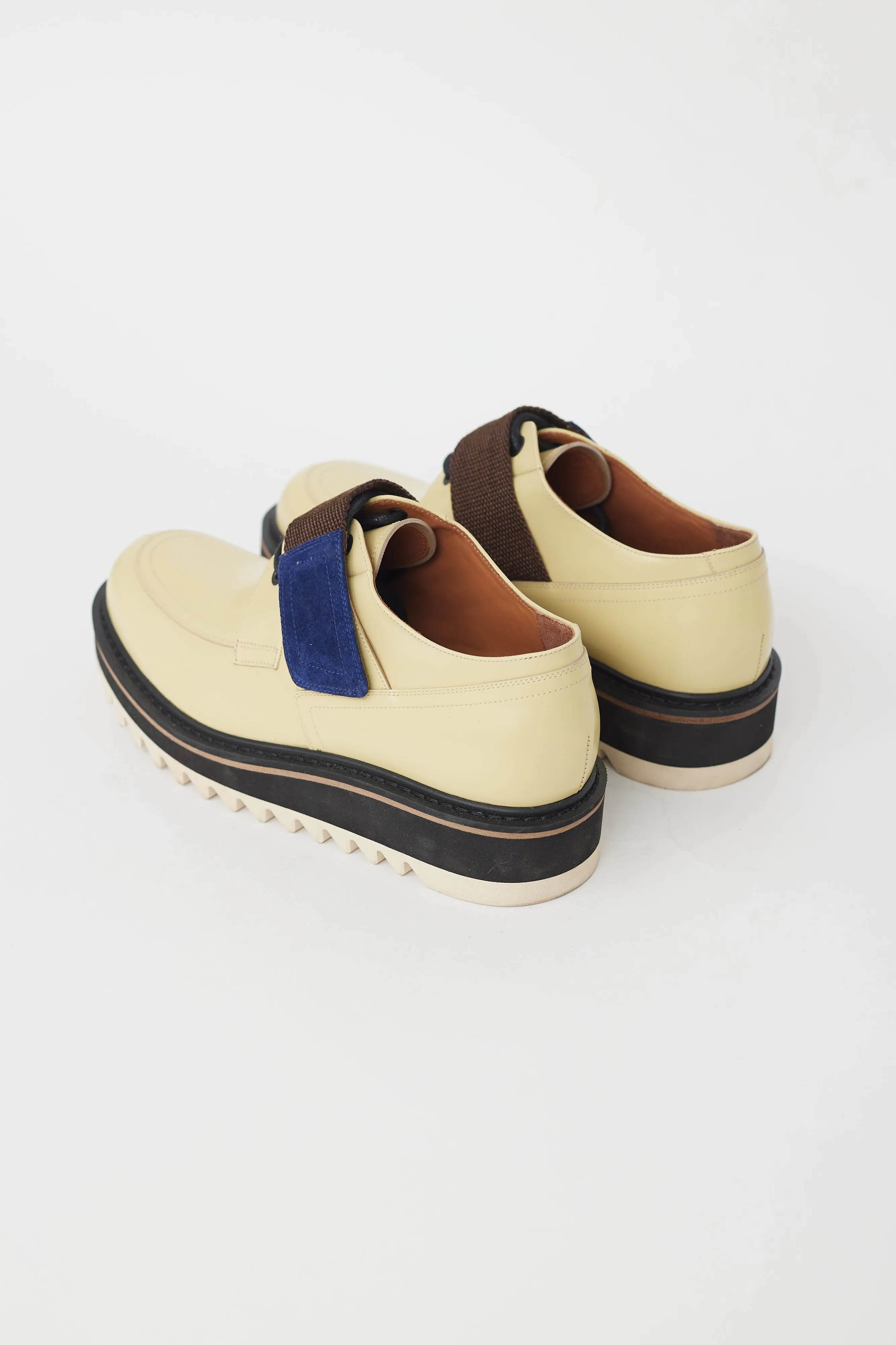 Yellow Leather & Brown Strap Oxford