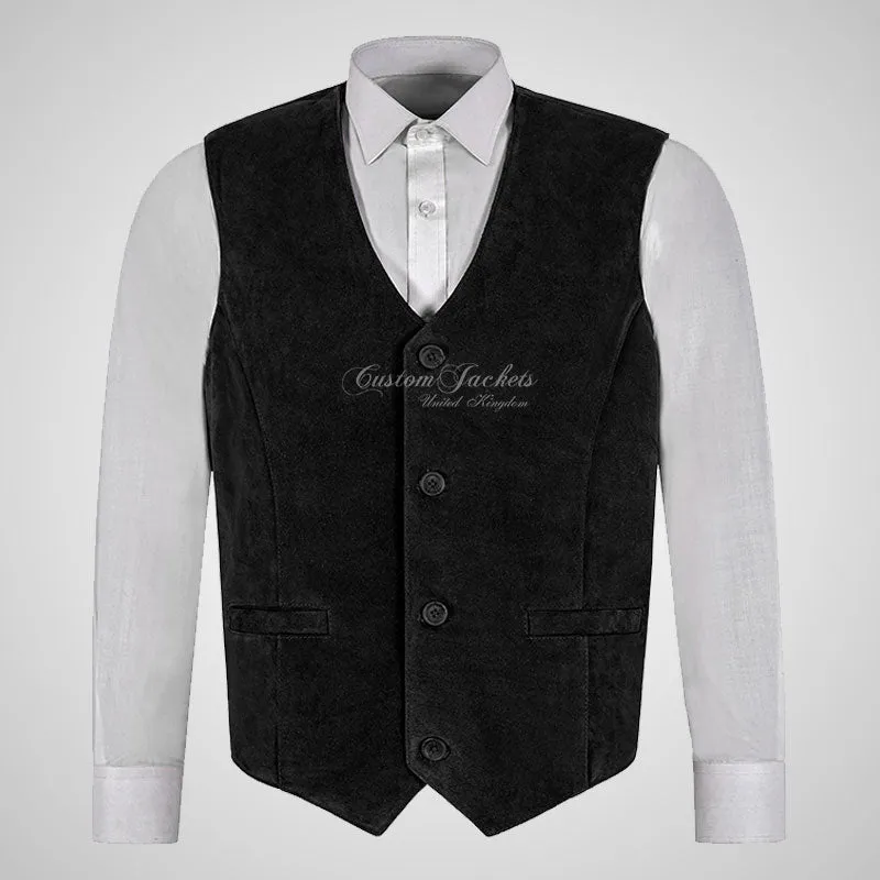 YORK Men's Suede Waistcoat Formal Partywear Vest