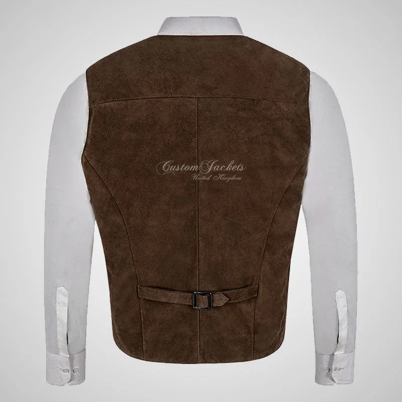 YORK Men's Suede Waistcoat Formal Partywear Vest