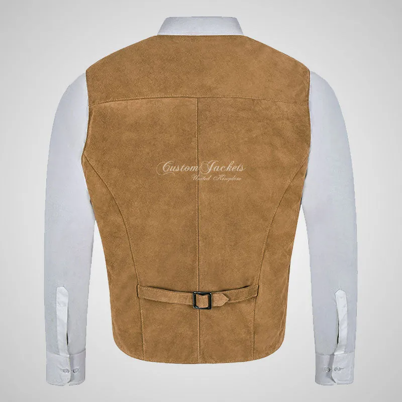 YORK Men's Suede Waistcoat Formal Partywear Vest